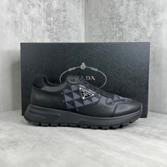 Prada Leather and Re-Nylon Sneakers "Black"