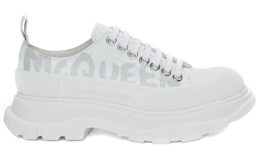 Alexander Mcqueen Tread Slick Low "Graffiti White-Silver"