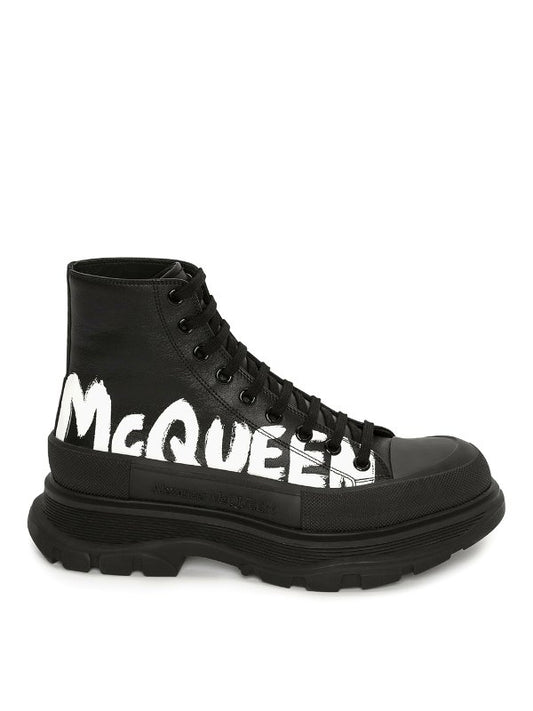Alexander McQueen Tread Slick Leather Boot "Black"
