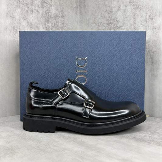 Dior Leather Double Monk Strap "Black"